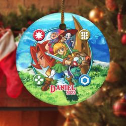 personalized the legend of zelda christmas ornament, custom zelda christmas ornament, funny ornament