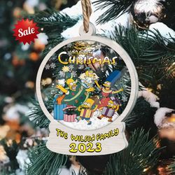 personalized the simpsons family ornament, 4d custom the simpsons christmas ornament, the simpsons group