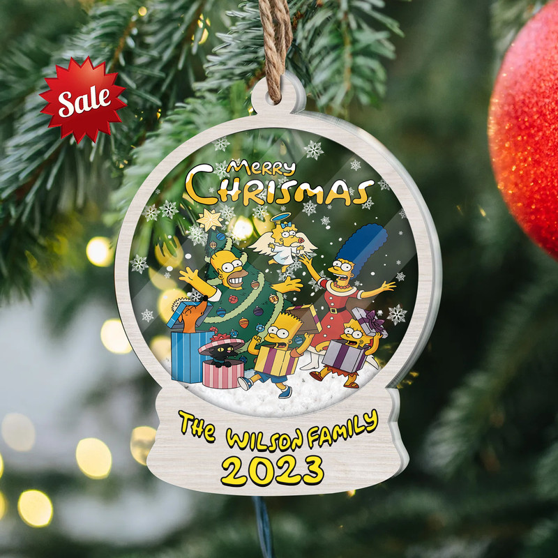 Personalized The Simpsons Family Ornament, 4D Custom The Simpsons Christmas Ornament, The Simpsons Group, Family Christmas 2023 Ornament - 2.jpg
