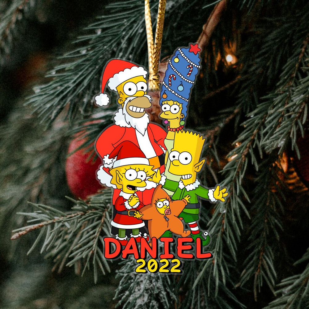 Personalized The Simpsons Family Ornament, Custom The Simpsons Christmas Ornament, The Simpsons Group, Family Christmas 2022 Ornament - 2.jpg