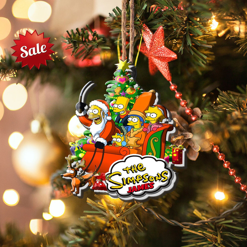 Personalized The Simpsons Family Ornament, Custom The Simpsons Christmas Ornament, The Simpsons Group, Family Christmas 2023 Ornament - 1.jpg