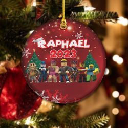 personalized video gaming ornament, custom roblox ornament 2023, roblox ornaments