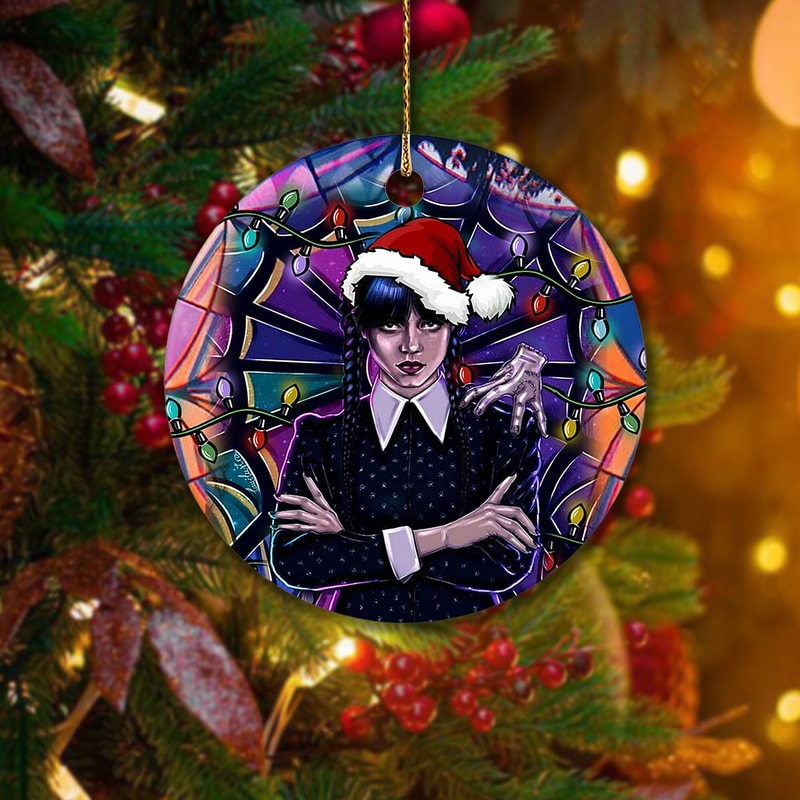 Personalized Wednesday Addams Ornament, The Addams Christmas Ornament, Ophelia Hall Window Ornament, Stained Glass Window Ornament - 2.jpg