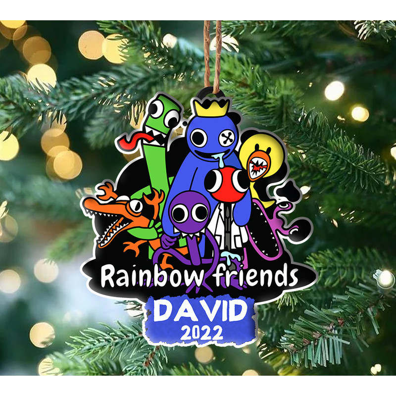Rainbow Friends Ornament, Friends Christmas Ornament, Custom Rainbow Friends Christmas Ornament, Game Gifts, Kids Ornament, Colorful Gift - 1.jpg
