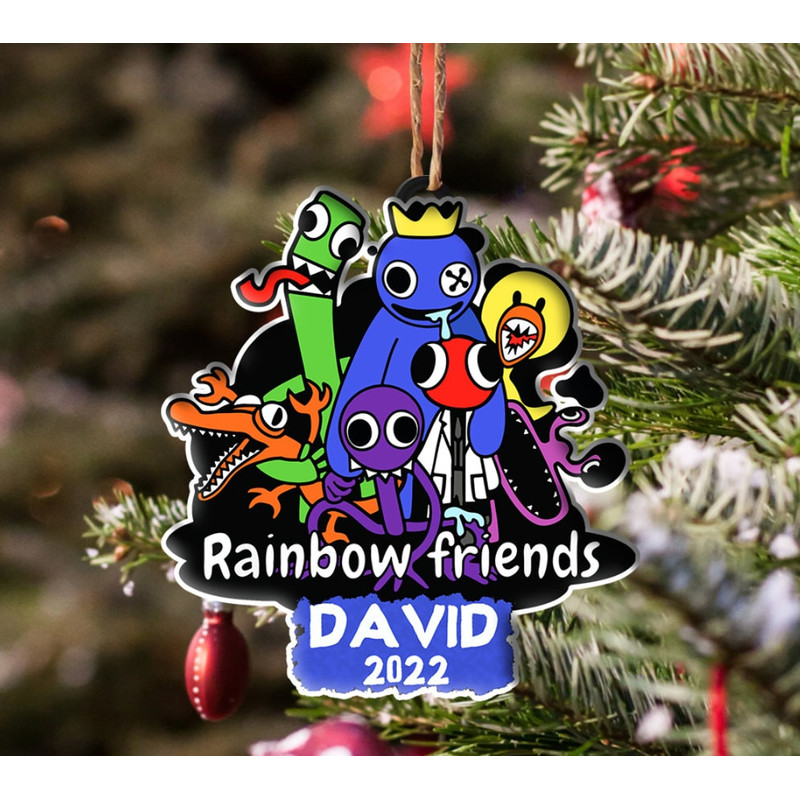 Rainbow Friends Ornament, Friends Christmas Ornament, Custom Rainbow Friends Christmas Ornament, Game Gifts, Kids Ornament, Colorful Gift - 2.jpg