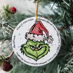 vintage grinch stole christmas ornament, funny grinchmas ornament, christmas movies