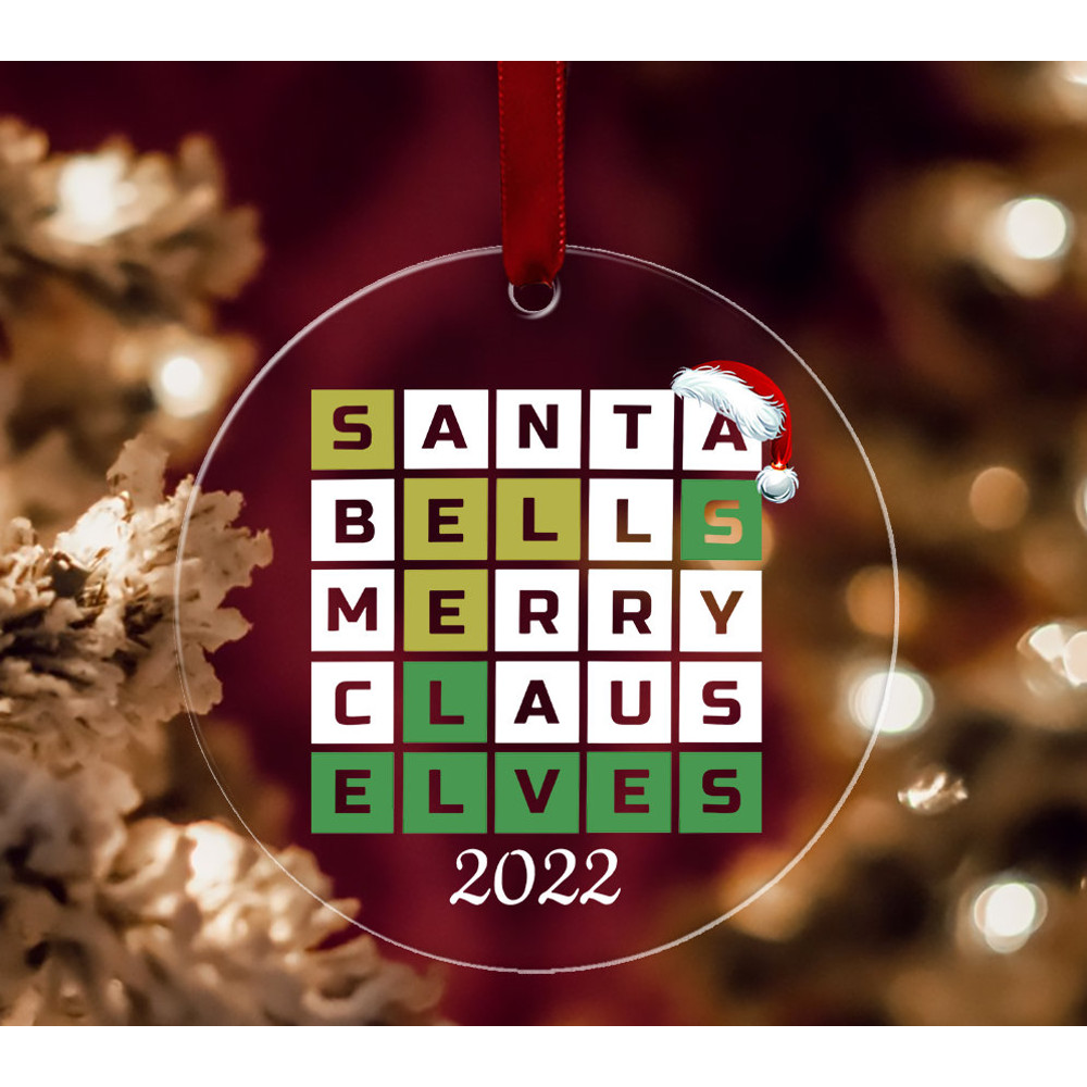 Wordle Acrylic Ornament, Personalized Wordle Christmas Ornament, Wordle 2022 Ornament, Keepsake Ornament, Christmas Ornament, 2022 Ornament - 1.jpg