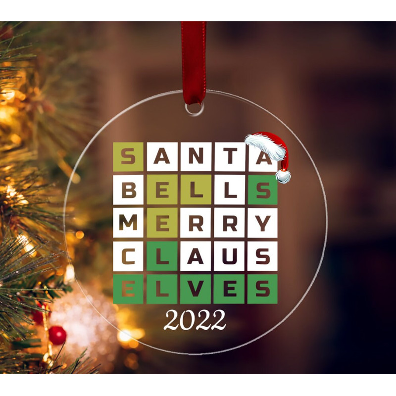 Wordle Acrylic Ornament, Personalized Wordle Christmas Ornament, Wordle 2022 Ornament, Keepsake Ornament, Christmas Ornament, 2022 Ornament - 2.jpg