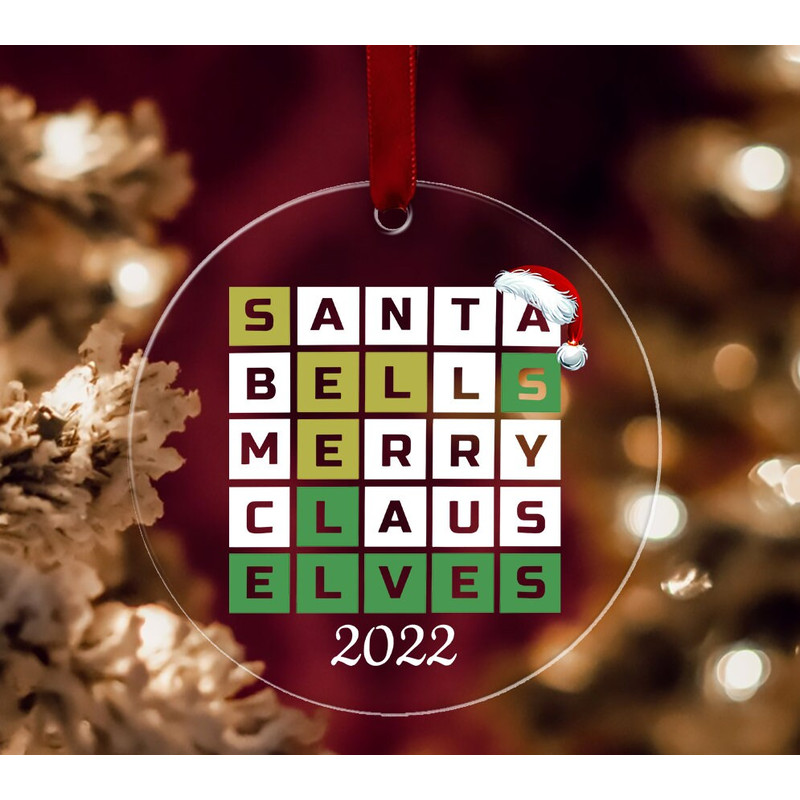 Wordle Acrylic Ornament, Personalized Wordle Christmas Ornament, Wordle 2022 Ornament, Keepsake Ornament, Christmas Ornament, 2022 Ornament - 3.jpg