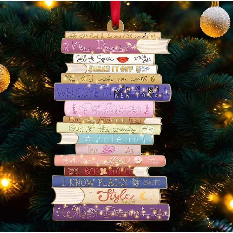 Taylor Christmas Ornament Shape, Albums as Books, Custom Swiftie Fan Gifts 2023 Christmas Remembrance Memorial, Taylors Christmas Ornament - 2.jpg
