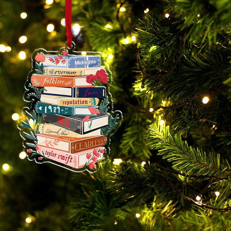 Taylor Christmas Ornament Shape, Albums as Books, Custom Swiftie Fan Gifts 2023 Christmas Remembrance Memorial, Taylors Christmas Ornament - 1.jpg