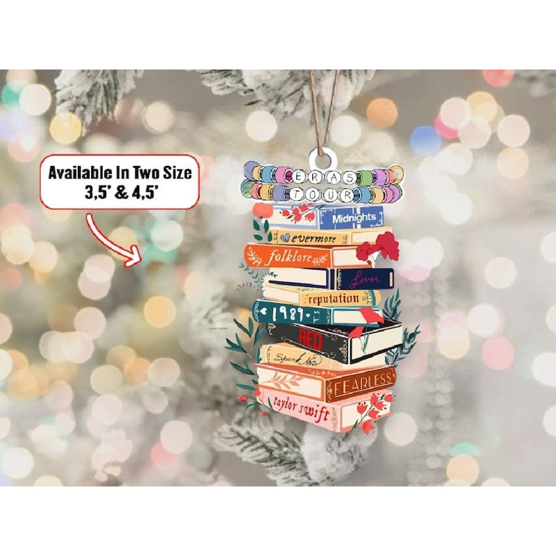 Taylor Christmas Ornament Shape, Albums as Books, Custom Swiftie Fan Gifts 2023 Christmas Remembrance Memorial, Taylors Christmas Ornament - 1.jpg