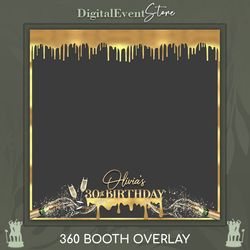 360 champagne overlay 360 gold birthday overlay photobooth 360 celebration bday selfie 360 christmas custom overlay 360