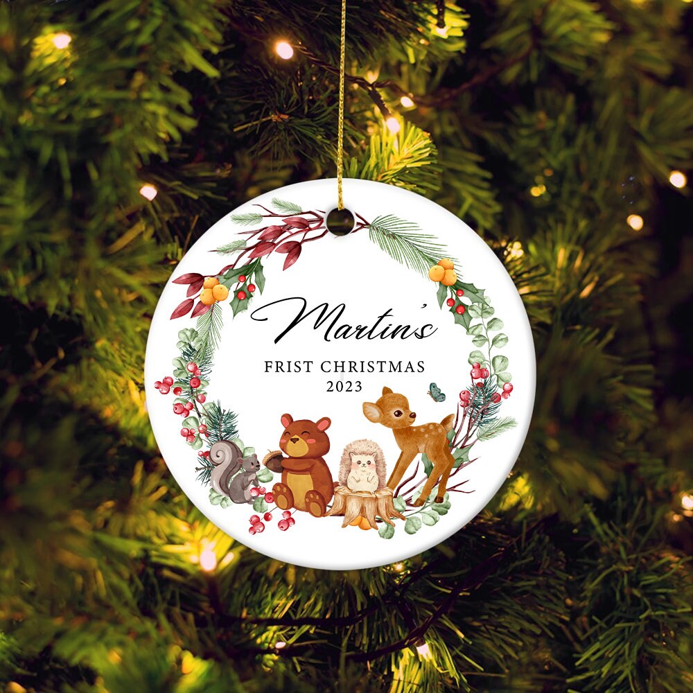 Custom Baby First Christmas Bauble,Baby 1st Christmas Ornament,Personalized Baby Christmas Decoration Jungle Animals,Newborn Christmas Gift - 3.jpg