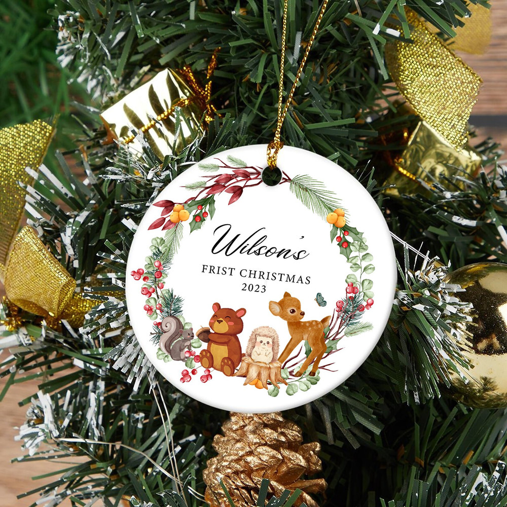 Custom Baby First Christmas Bauble,Baby 1st Christmas Ornament,Personalized Baby Christmas Decoration Jungle Animals,Newborn Christmas Gift - 4.jpg
