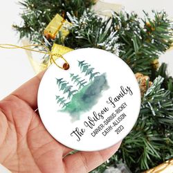 custom family name christmas ornament, personalized family christmas ornament