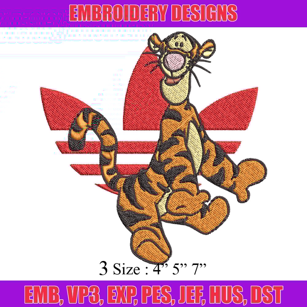 Tigger adidas Embroidery Design, Adidas Embroidery, Embroidery File, Brand Embroidery, Logo shirt, Digital download.jpg