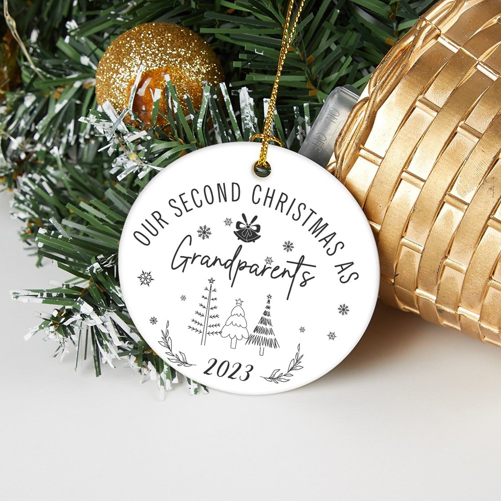 First Christmas As Grandparents Bauble, Personalized Christmas Tree Decoration, 1st Christmas as GrandadGrandma Ornament, Xmas Keepsake - 4.jpg