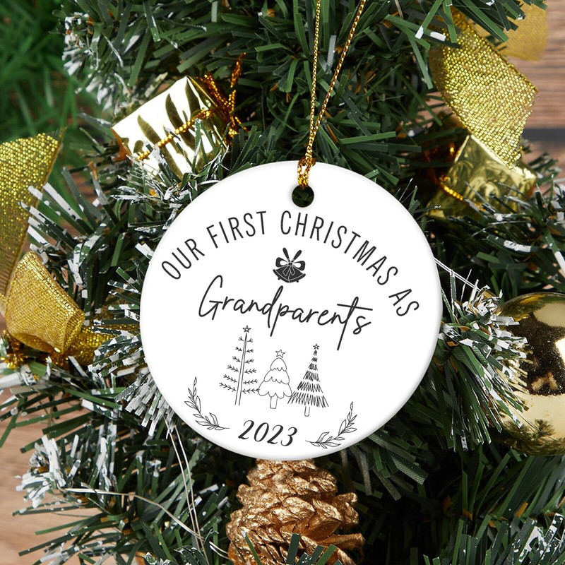 First Christmas As Grandparents Keepsake, Personalized Christmas Tree Decoration, Christmas Ornament, Christmas Bauble for GrandadGrandma - 1.jpg