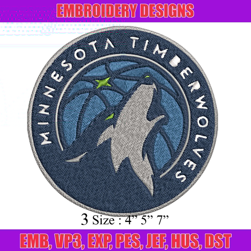 Timberwolves Embroidery Design, Brand Embroidery, Embroidery File, Logo shirt, Sport Embroidery, Digital download..jpg