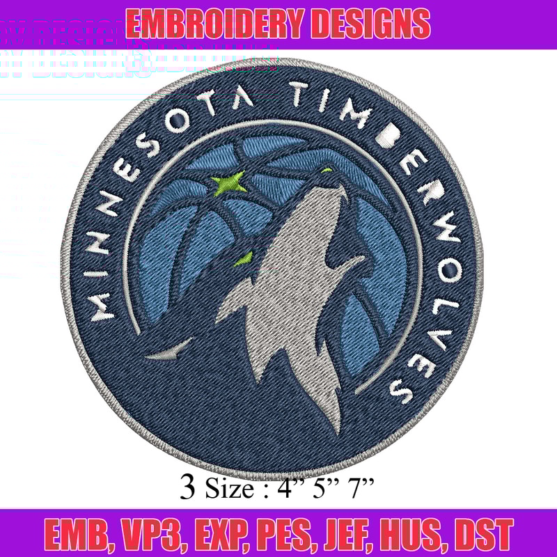 Timberwolves Embroidery Design, Brand Embroidery, Embroidery File, Logo shirt, Sport Embroidery, Digital download..jpg