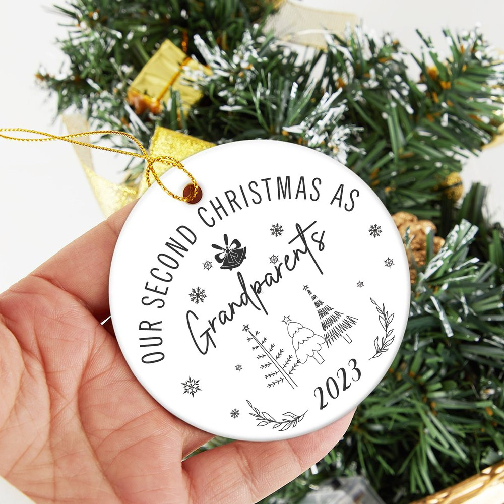 First Christmas As Grandparents Ornament, Personalized Christmas Tree Decoration, 1st Christmas as GrandadGrandma Keepsake Christmas Bauble - 5.jpg