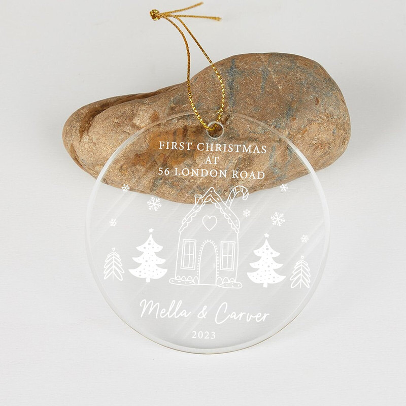 First Christmas In New Home Clear Ornament, New Home Christmas Decoration, New Home Bauble, Xmas Tree Decor, Housewarming Christmas Gift - 1.jpg