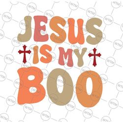 je-sus is my boo svg, ch-ris-tian funny halloween retro groovy svg, happy halloween png, digital download