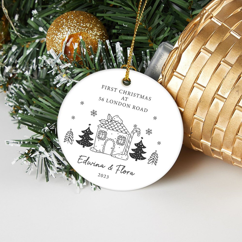 First Christmas New Home Address Ornament, Personalized New Home Christmas Decoration, New Couple Christmas Keepsake, New Home Bauble 2023 - 4.jpg