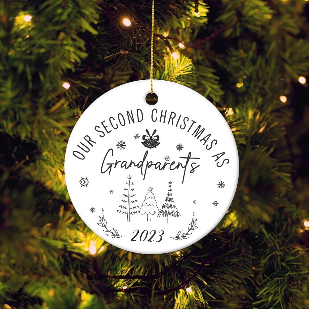 FirstSecond Christmas As Grandparents Bauble, Custom Christmas Tree Decoration, 1st Christmas as GrandadGrandma Ornament, Xmas Keepsake - 3.jpg
