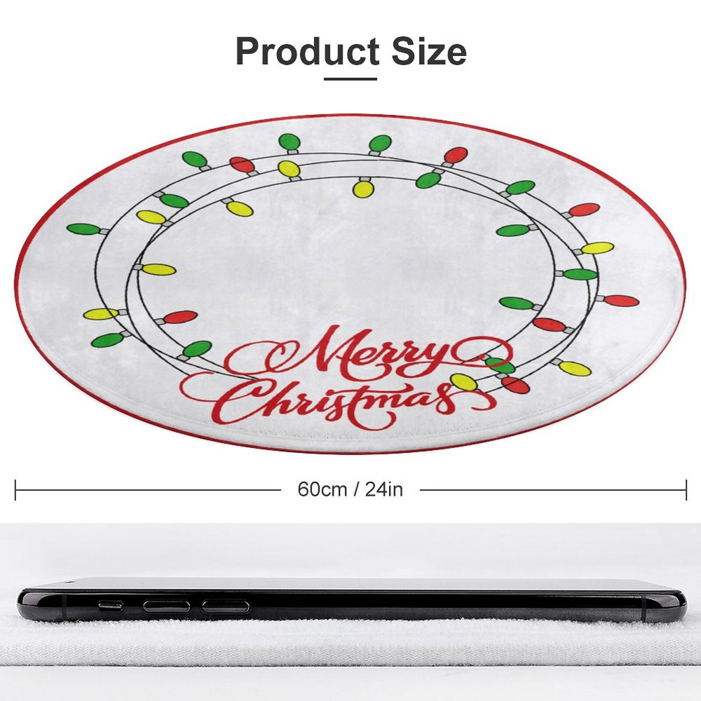 Merry Christmas Round Carpet, Christmas Decoration For Living Room, Home Decor Rug, New Year Gift, Housewarming Gift, Gift For Friend, Mat - 3.jpg