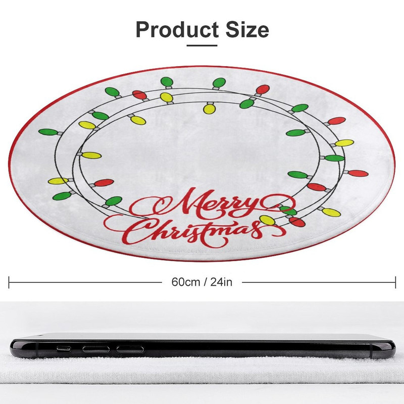 Merry Christmas Round Carpet, Christmas Decoration For Living Room, Home Decor Rug, New Year Gift, Housewarming Gift, Gift For Friend, Mat - 3.jpg
