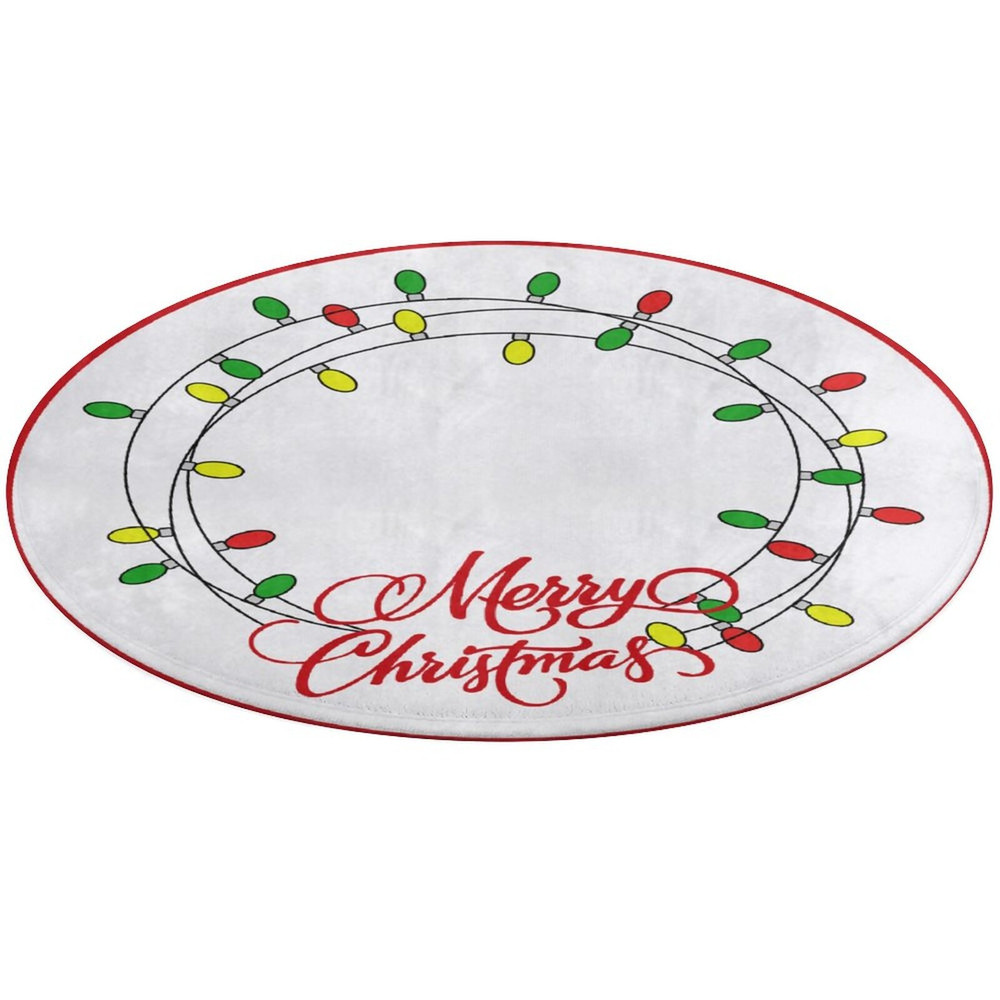 Merry Christmas Round Carpet, Christmas Decoration For Living Room, Home Decor Rug, New Year Gift, Housewarming Gift, Gift For Friend, Mat - 5.jpg