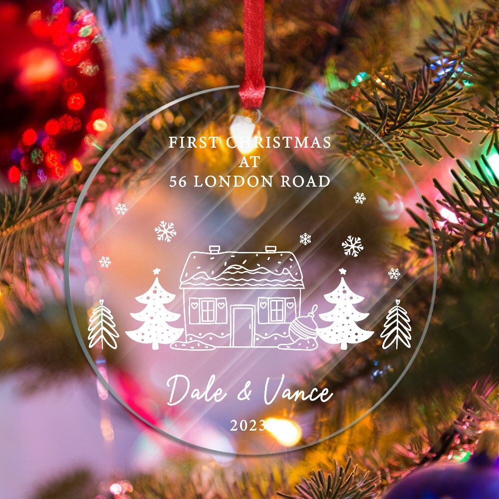 New Home Christmas Ornament Clear Glass, First Christmas In New Home Decoration, New Home Christmas Bauble, Xmas Tree Decor, Christmas Gift - 3.jpg
