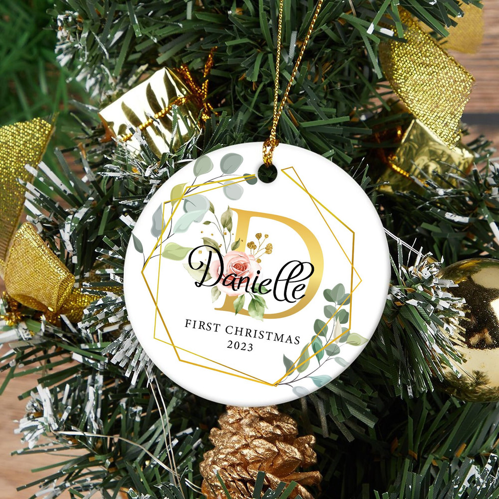 Personalization Baby's First Christmas Ornament, Custom Baby Name Initial Bauble, Custom Baby 1st Christmas Decoration, Baby Christmas Gift - 3.jpg