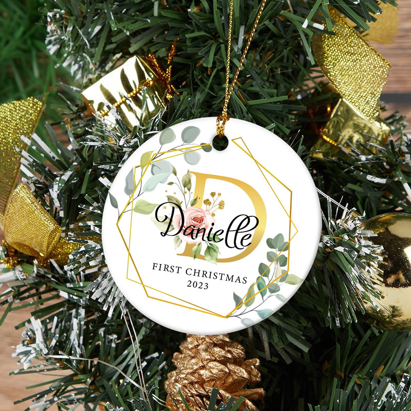 Personalization Baby's First Christmas Ornament, Custom Baby Name Initial Bauble, Custom Baby 1st Christmas Decoration, Baby Christmas Gift - 3.jpg