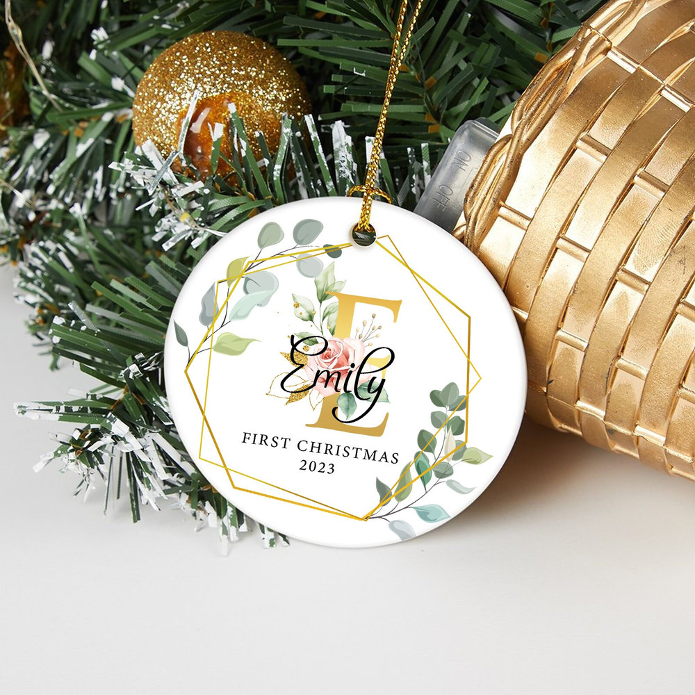 Personalization Baby's First Christmas Ornament, Custom Baby Name Initial Bauble, Custom Baby 1st Christmas Decoration, Baby Christmas Gift - 4.jpg