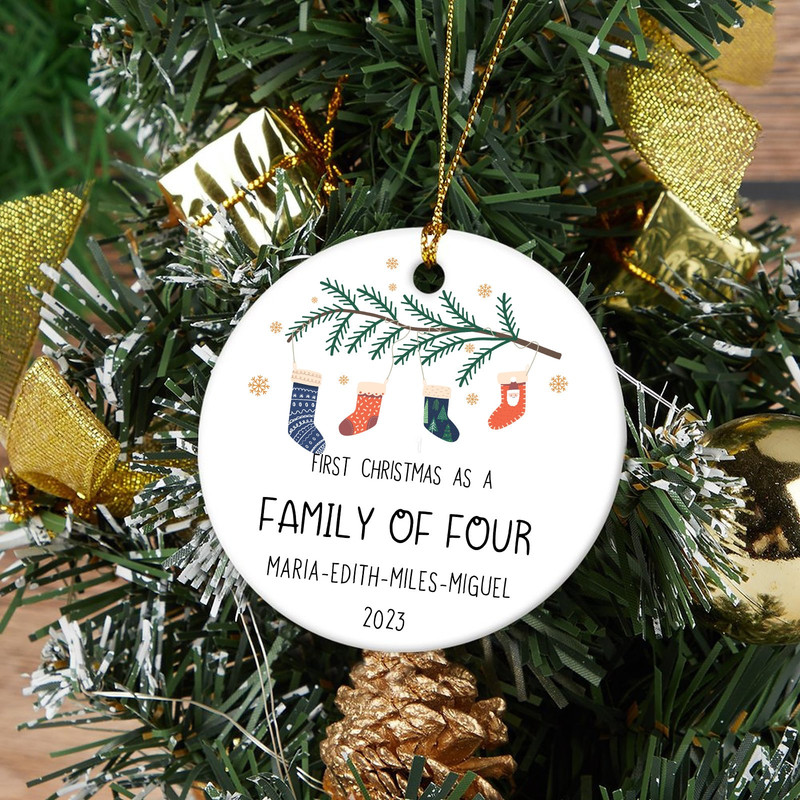 Personalized 1st Christmas as a Family of 3 4 5 Ornament, Family Christmas Bauble, Family First Christmas Decoration, Stockings Keepsake - 3.jpg