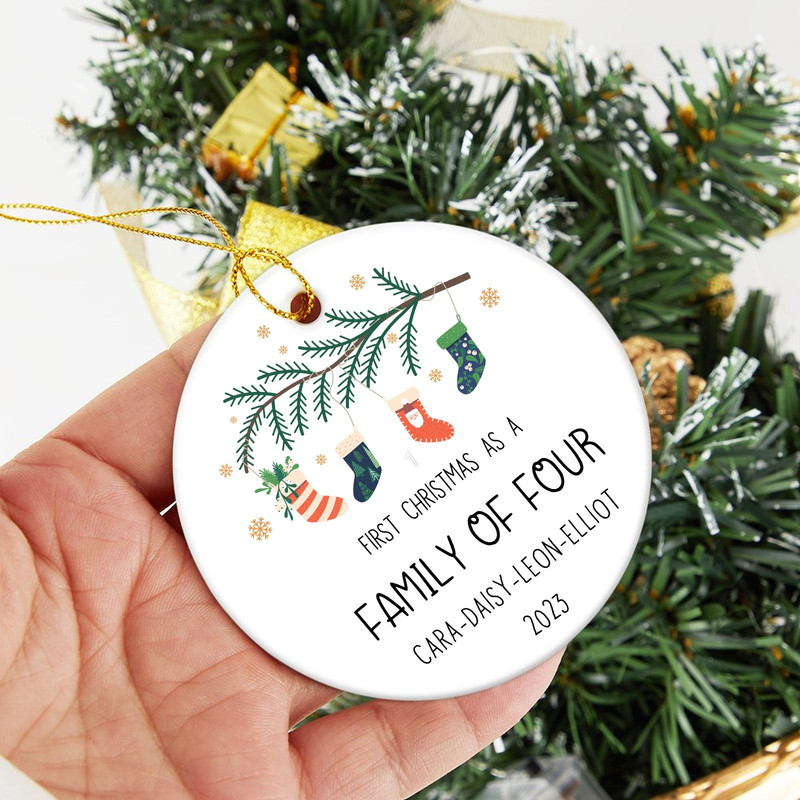 Personalized 1st Christmas as a Family of 3 4 5 Ornament, Family Christmas Bauble, Family First Christmas Decoration, Stockings Keepsake - 4.jpg
