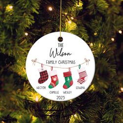 personalized family christmas ornament, hanging stockings ornament