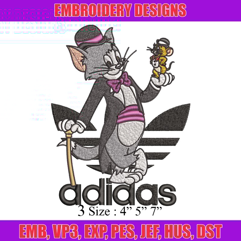 Tom and jerry Embroidery Design, Adidas Embroidery, Embroidery File, Cartoon Embroidery, Logo shirt, Digital download.jpg