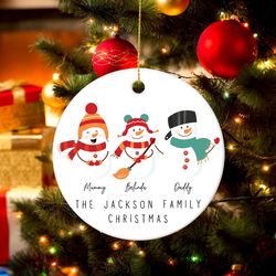 personalized family christmas ornament,snowman family christmas decoration