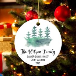 personalized family name christmas ornament, custom family christmas ornament
