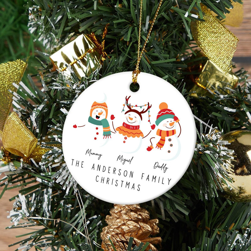 Snowman Family Christmas Decoration,Family Christmas Ornament,Family Christmas Bauble,Family Christmas Gift,First Christmas Family Keepsake - 1.jpg