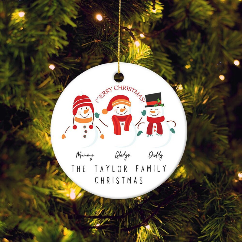 Snowman Family Christmas Decoration,Family Christmas Ornament,Family Christmas Bauble,Family Christmas Gift,First Christmas Family Keepsake - 2.jpg