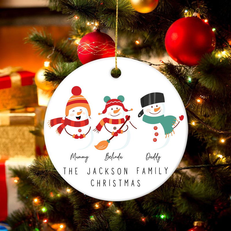 Snowman Family Christmas Decoration,Family Christmas Ornament,Family Christmas Bauble,Family Christmas Gift,First Christmas Family Keepsake - 3.jpg