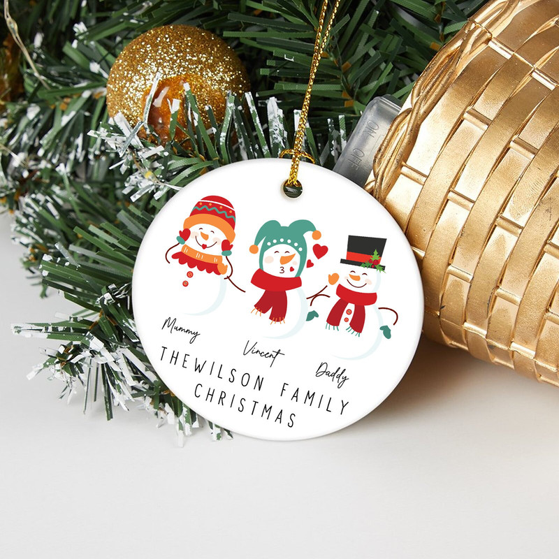 Snowman Family Christmas Decoration,Family Christmas Ornament,Family Christmas Bauble,Family Christmas Gift,First Christmas Family Keepsake - 4.jpg