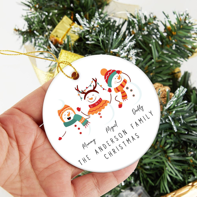 Snowman Family Christmas Decoration,Family Christmas Ornament,Family Christmas Bauble,Family Christmas Gift,First Christmas Family Keepsake - 5.jpg