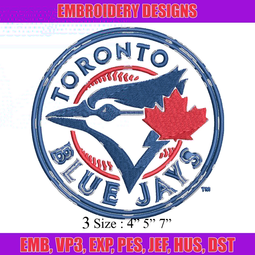 Toronto Blue Jays Embroidery Design, Brand Embroidery, Embroidery File, Logo shirt, Sport Embroidery, Digital download..jpg