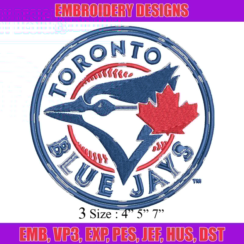 Toronto Blue Jays Embroidery Design, Brand Embroidery, Embroidery File, Logo shirt, Sport Embroidery, Digital download..jpg